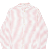 PIEROT Mens Shirt Red Striped Long Sleeve L