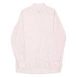 PIEROT Mens Shirt Red Striped Long Sleeve L