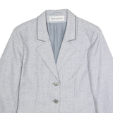 WEINBERG Womens Blazer Jacket Grey Wool 90s UK 16