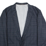 ANDRE LANCAR Mens Blazer Jacket Blue Wool Striped XL
