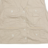CHICOREE Womens Waistcoat Beige Twill 90s M