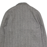 J S CLAIRE Womens Blazer Jacket Grey Wool Herringbone L