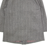 J S CLAIRE Womens Blazer Jacket Grey Wool Herringbone L