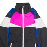 DKNY Womens Windbreaker Jacket Black Colourblock XL