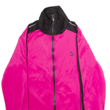 PUMA Womens Track Jacket Pink Colourblock UK 16