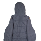 KANGOL Mens Puffer Jacket Blue Hooded Colourblock M