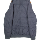KANGOL Mens Puffer Jacket Blue Hooded Colourblock M