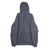 KANGOL Mens Puffer Jacket Blue Hooded Colourblock M