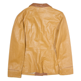 JUNIPER Womens Trench Jacket Beige Leather 90s UK 18