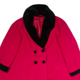 Womens Overcoat Coat Red Wool 90s Colourblock UK 6