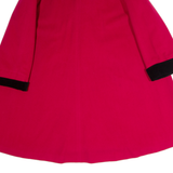 Womens Overcoat Coat Red Wool 90s Colourblock UK 6