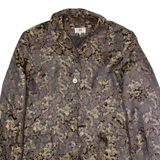 B.B Dragon Pattern Womens Trench Coat Gold 90s Crazy Pattern L