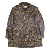 B.B Dragon Pattern Womens Trench Coat Gold 90s Crazy Pattern L