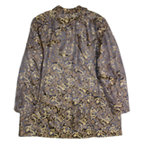 B.B Dragon Pattern Womens Trench Coat Gold 90s Crazy Pattern L