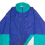 Mens Shell Jacket Blue Nylon 90s Colourblock XL