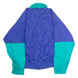 Mens Shell Jacket Blue Nylon 90s Colourblock XL