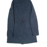 ABERCROMBIE & FITCH Fleece Lined Womens Parka Coat Blue Hooded S
