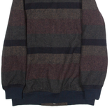 VANS Mens Bomber Jacket Brown Wool Striped XS