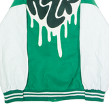 KZR Mens Varsity Jacket Green Colourblock L