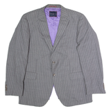 TOMMY HILFIGER Tailored Mens Blazer Jacket Grey Wool Pinstripe XL
