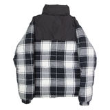 KARL KANI Mens Puffer Jacket Black Flannel Check XS