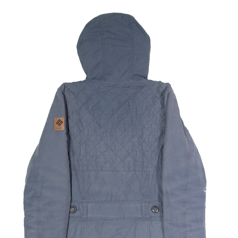 COLUMBIA Fleece Lined Womens Parka Coat Blue Hooded S