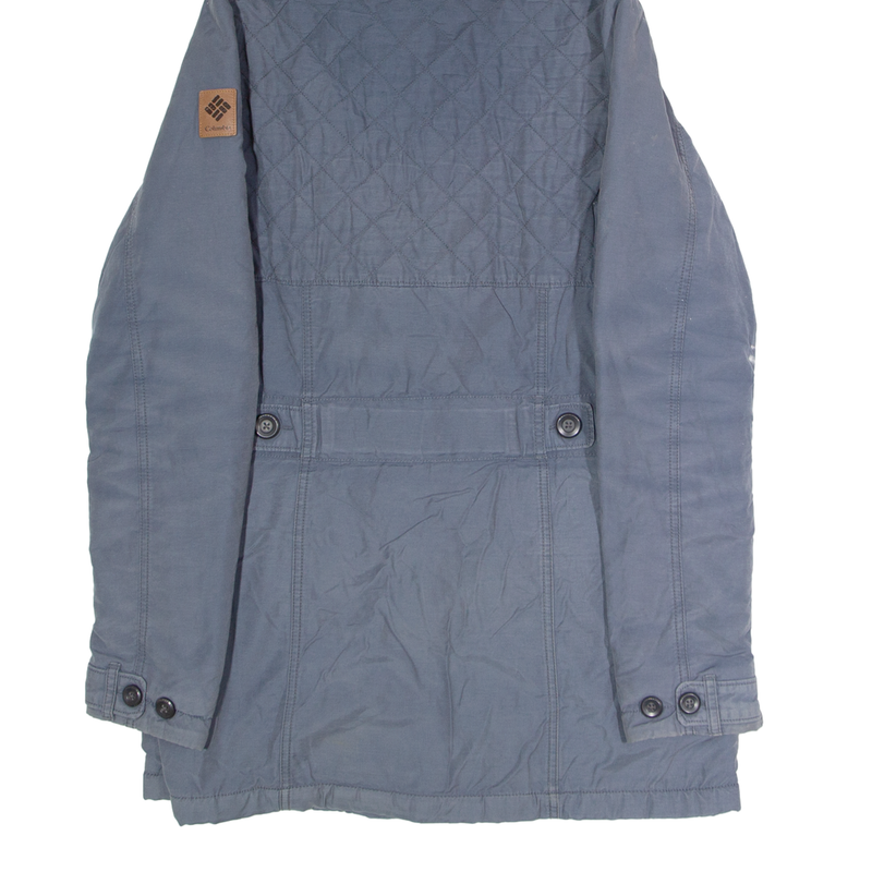 COLUMBIA Fleece Lined Womens Parka Coat Blue Hooded S