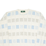 HUNT CLUB Tall Mens Jumper Cream Check Tight Knit XL