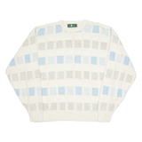 HUNT CLUB Tall Mens Jumper Cream Check Tight Knit XL