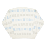 HUNT CLUB Tall Mens Jumper Cream Check Tight Knit XL