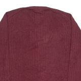 CALVIN KLEIN JEANS Mens Jumper Maroon V-Neck Tight Knit XL