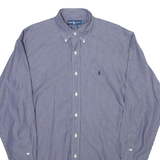 RALPH LAUREN Yarmouth Mens Shirt Blue Pinstripe Long Sleeve XL