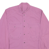 Mens Plain Shirt Pink 90s Long Sleeve XL