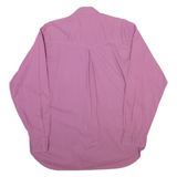 Mens Plain Shirt Pink 90s Long Sleeve XL