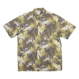 Mens Hawaiian Shirt Green 90s Floral L