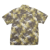 Mens Hawaiian Shirt Green 90s Floral L