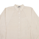VISAGE Mens Shirt Beige 90s Crazy Pattern Long Sleeve L