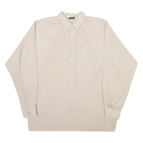 VISAGE Mens Shirt Beige 90s Crazy Pattern Long Sleeve L