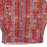 VINCI CASUAL Mens Shirt Red 90s Geometric Long Sleeve M