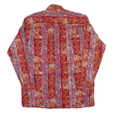 VINCI CASUAL Mens Shirt Red 90s Geometric Long Sleeve M