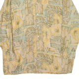 THE GREAT MANHATTAN CLUB Mens Shirt Beige 90s Crazy Pattern M