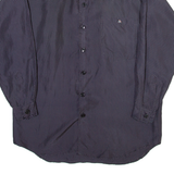 GOODMAN Mens Shirt Blue Spotted Long Sleeve S