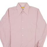 METZGER Slim Fit Mens Plain Shirt Pink Long Sleeve S