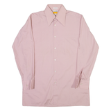METZGER Slim Fit Mens Plain Shirt Pink Long Sleeve S