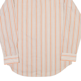 CONSULATE Mens Shirt Orange Striped Long Sleeve M