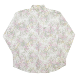 Womens Plain Shirt White Floral Long Sleeve L