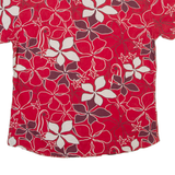 HINANO Mens Hawaiian Shirt Red Floral S