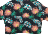 LEE Womens Hawaiian Shirt Black Floral L