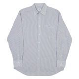 LACOSTE Mens Shirt White Pinstripe Long Sleeve L