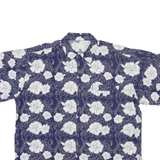 Mens Hawaiian Shirt Blue Floral L